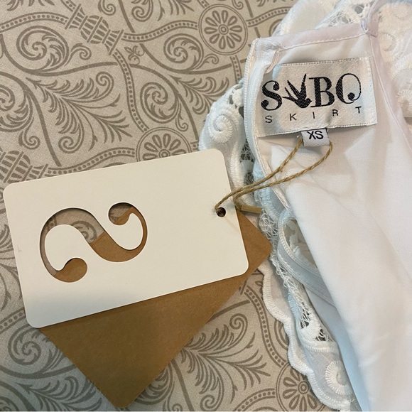 New nwt Sabo Skirt White Lace Romper embroidered XSmall xs - Picture 11 of 12